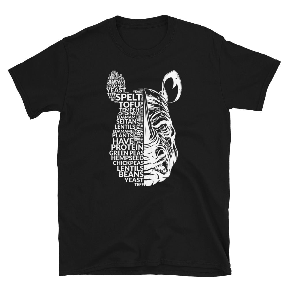 Plants Have Protein Rhino Short-Sleeve Unisex T-Shirt