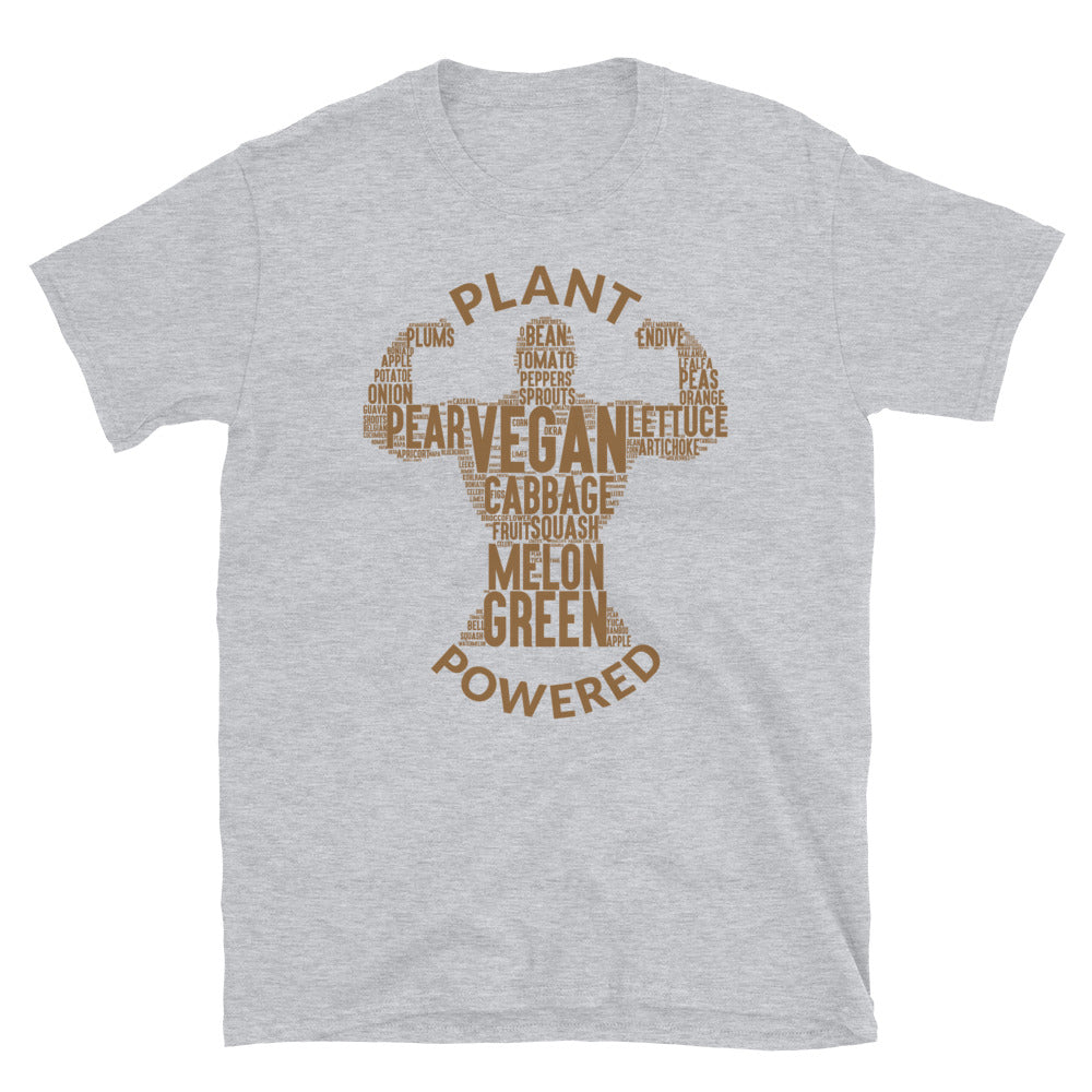 Plant Powered Bald Muscle Man Short-Sleeve Unisex T-Shirt