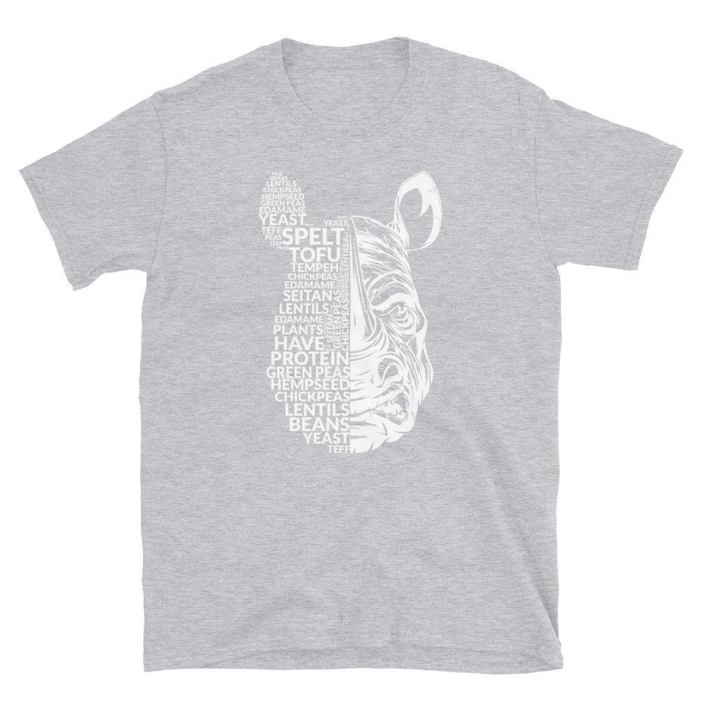 Plants Have Protein Rhino Short-Sleeve Unisex T-Shirt