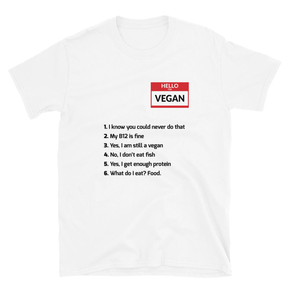 Hello Im Vegan Short-Sleeve Unisex T-Shirt