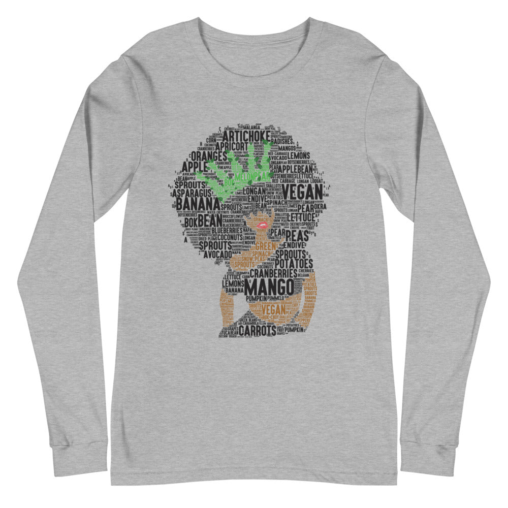 Afro Vegan Queen Unisex Long Sleeve Tee