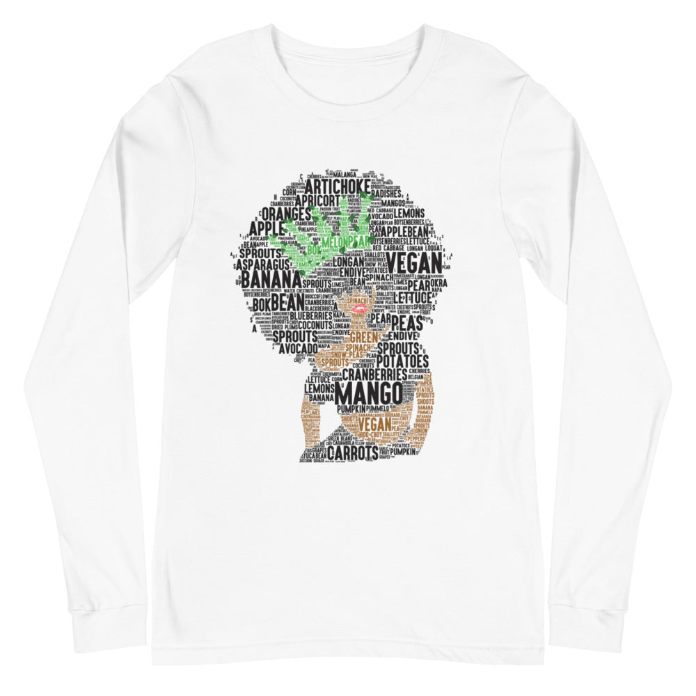 Afro Vegan Queen Unisex Long Sleeve Tee