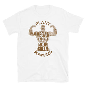Plant Powered Bald Muscle Man Short-Sleeve Unisex T-Shirt